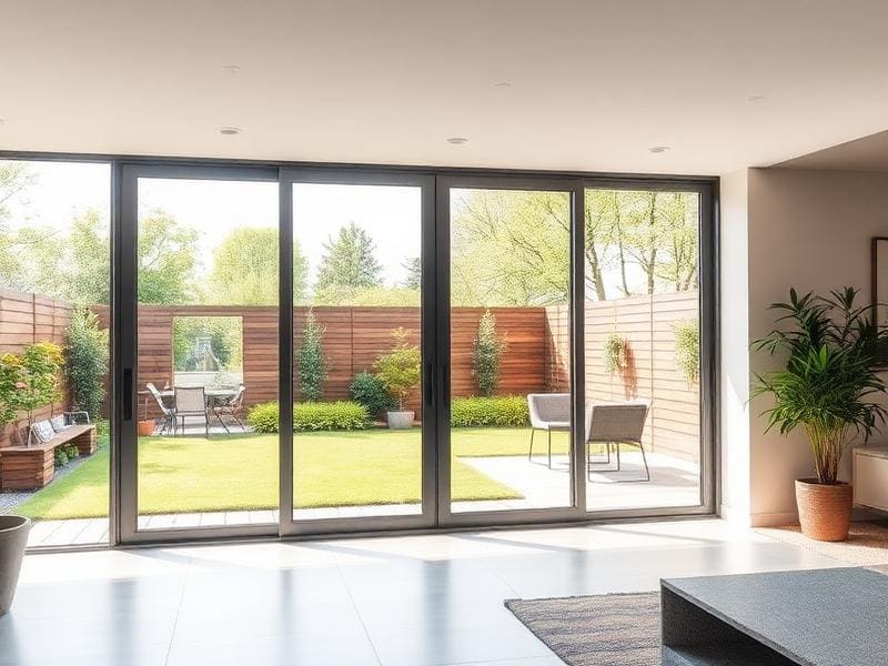 Châssis aluminium avec vitrage acoustique sur une maison en bord de route