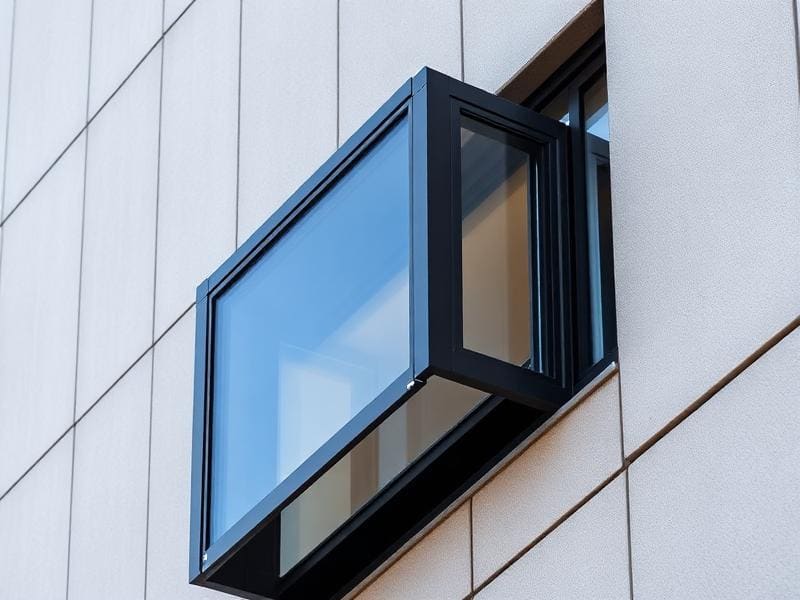 Châssis aluminium gris anthracite (RAL 7016) sur une façade contemporaine